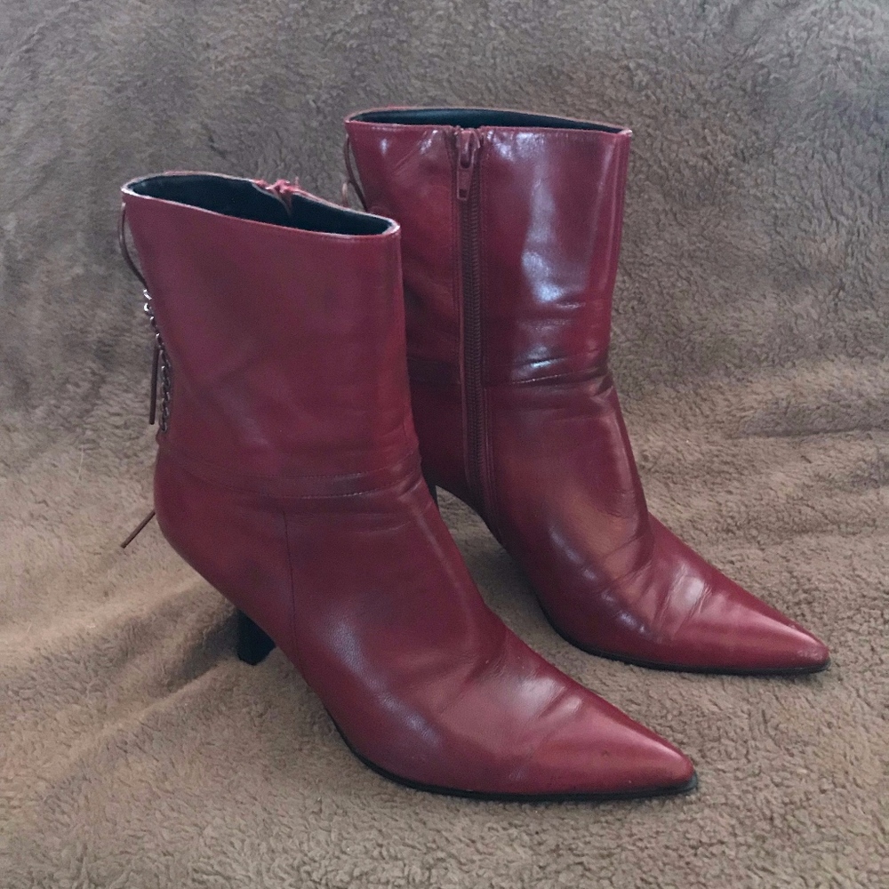 Dark Red Nine West Bootie Size 7.5